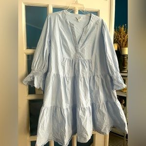 Crown & Ivy blue and white striped mini dress